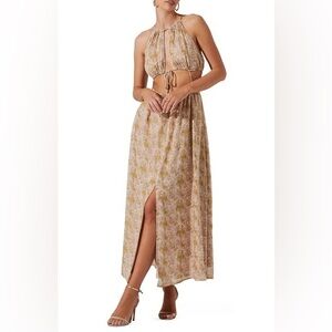 ASTR Cut-out halter dress